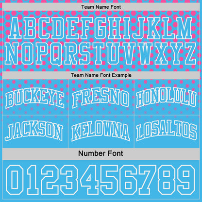 Custom Pink Sky Blue-White Side Panel Stripe Gradient Geometric Honeycomb Reversible Double Side Sublimation Basketball Set Jersey