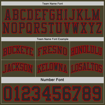 Custom Olive(Cream) Black-Red Camo Side Panel Stripe Reversible Double Side Sublimation Basketball Set Jersey