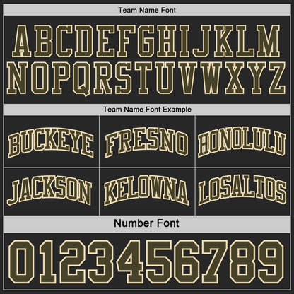 Custom Black Olive-Cream Camo Side Panel Stripe Reversible Double Side Sublimation Basketball Set Jersey