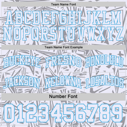 Custom Black Sky Blue-White Side Panel Stripe Stars Geometric Shatter Starburst Reversible Double Side Sublimation Basketball Set Jersey