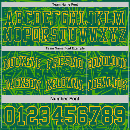 Custom Kelly Green Gold-White Side Panel Stripe Stars Geometric Shatter Starburst Reversible Double Side Sublimation Basketball Set Jersey