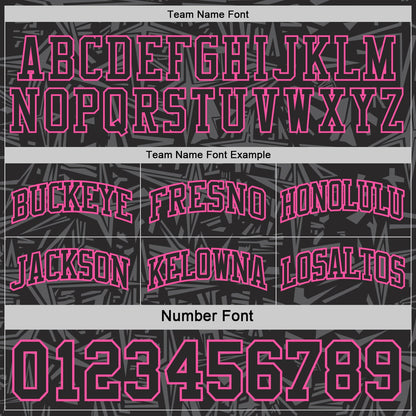 Custom Black Pink-Teal Side Panel Stripe Stars Geometric Shatter Starburst Reversible Double Side Sublimation Basketball Set Jersey