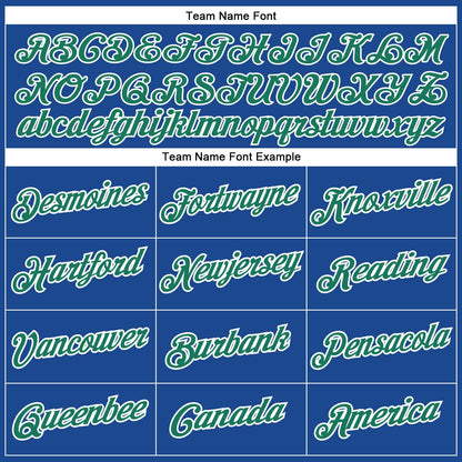 Custom Royal Kelly Green-White Authentic Baseball Jersey