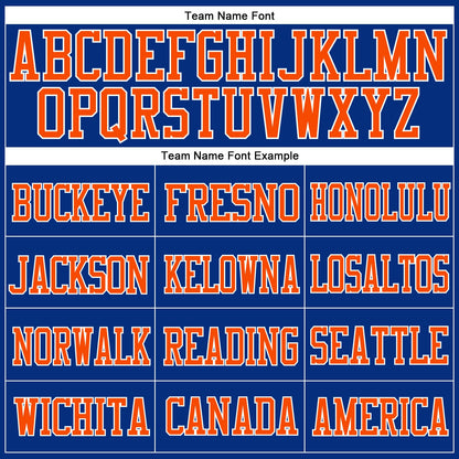 Custom Royal Orange-White Mesh Authentic Football Jersey