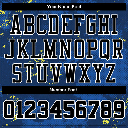 Custom Royal Black-Gold Round Neck Sublimation Basketball Uniform Jersey