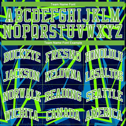 Custom Royal Neon Green-White Music Festival Round Neck Sublimation Basketball Uniform Jersey