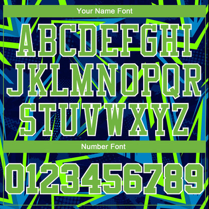 Custom Royal Neon Green-White Music Festival Round Neck Sublimation Basketball Uniform Jersey