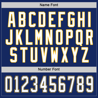 Custom Royal White Navy-Gold Hockey Jersey