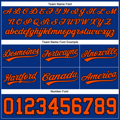 Custom Royal Orange-Black Authentic Throwback Basketball Shorts