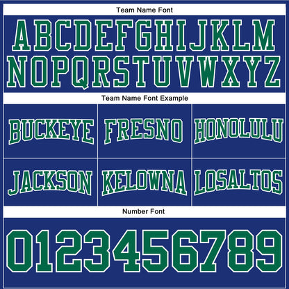Custom Stitched Royal Kelly Green-White Football Pullover Sweatshirt Hoodie
