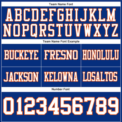 Custom Royal White-Orange Authentic Football Jersey
