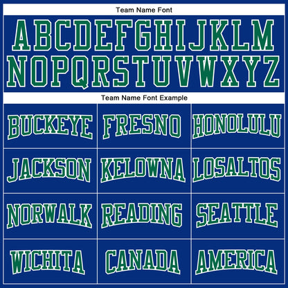 Custom Royal Kelly Green-White Authentic Football Jersey
