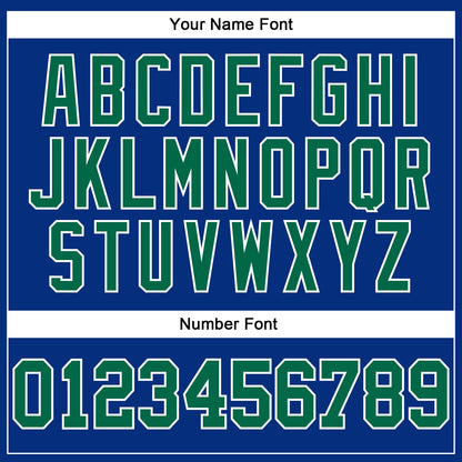 Custom Royal Kelly Green-White Authentic Football Jersey
