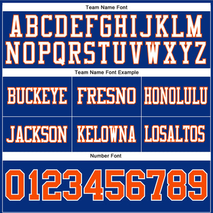 Custom Royal Orange-White Authentic Football Jersey