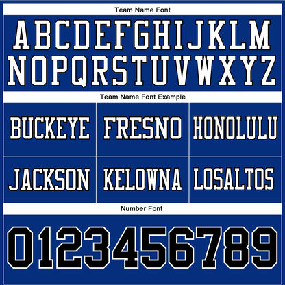 Custom Royal Black-White Authentic Football Jersey