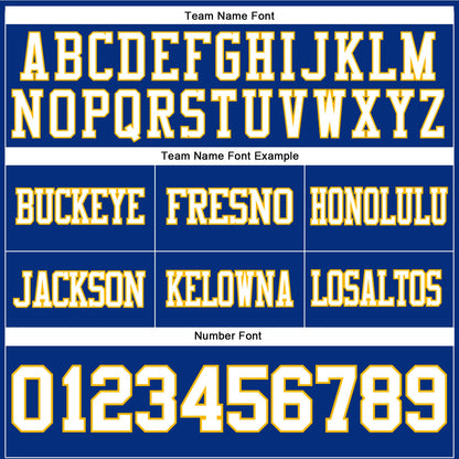Custom Royal White-Gold Authentic Football Jersey