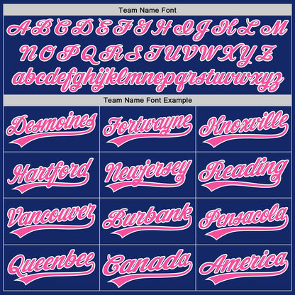 Custom Stitched Royal Pink-White Baseball Pullover Sweatshirt Hoodie