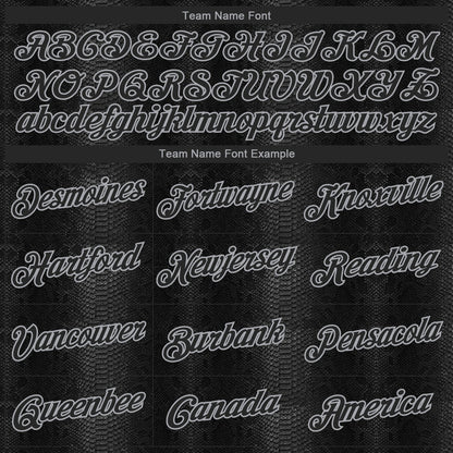 Custom Black Snakeskin Black-Gray 3D Pattern Design Authentic Basketball Jersey