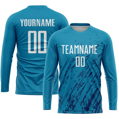Custom Panther Blue White-Black Sublimation Soccer Uniform Jersey