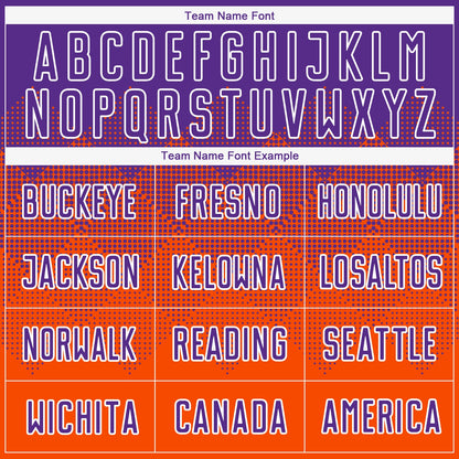 Custom Orange Purple-White Sublimation Soccer Uniform Jersey