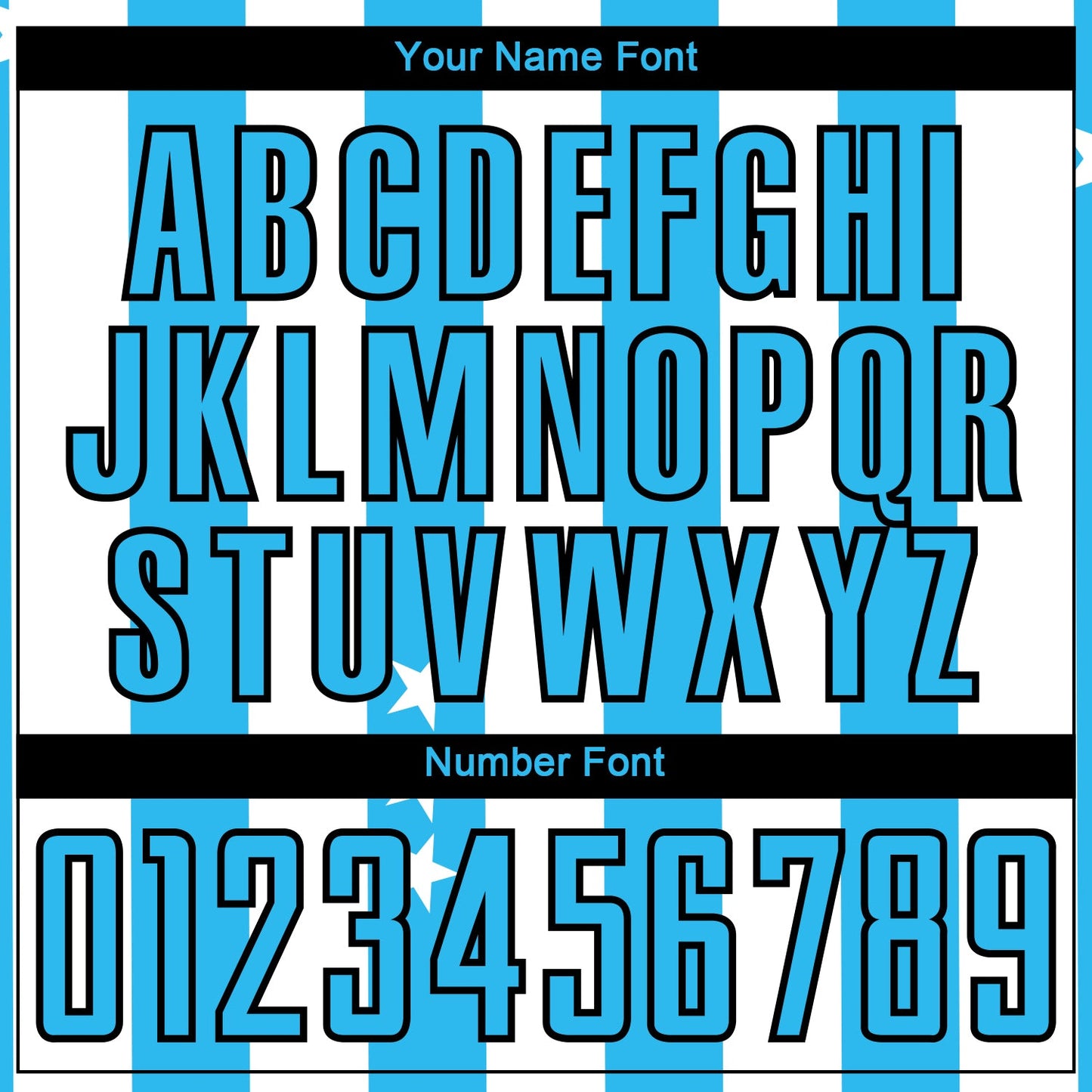 Custom White Sky Blue-Black Stars And Stripes Sublimation Soccer Uniform Jersey