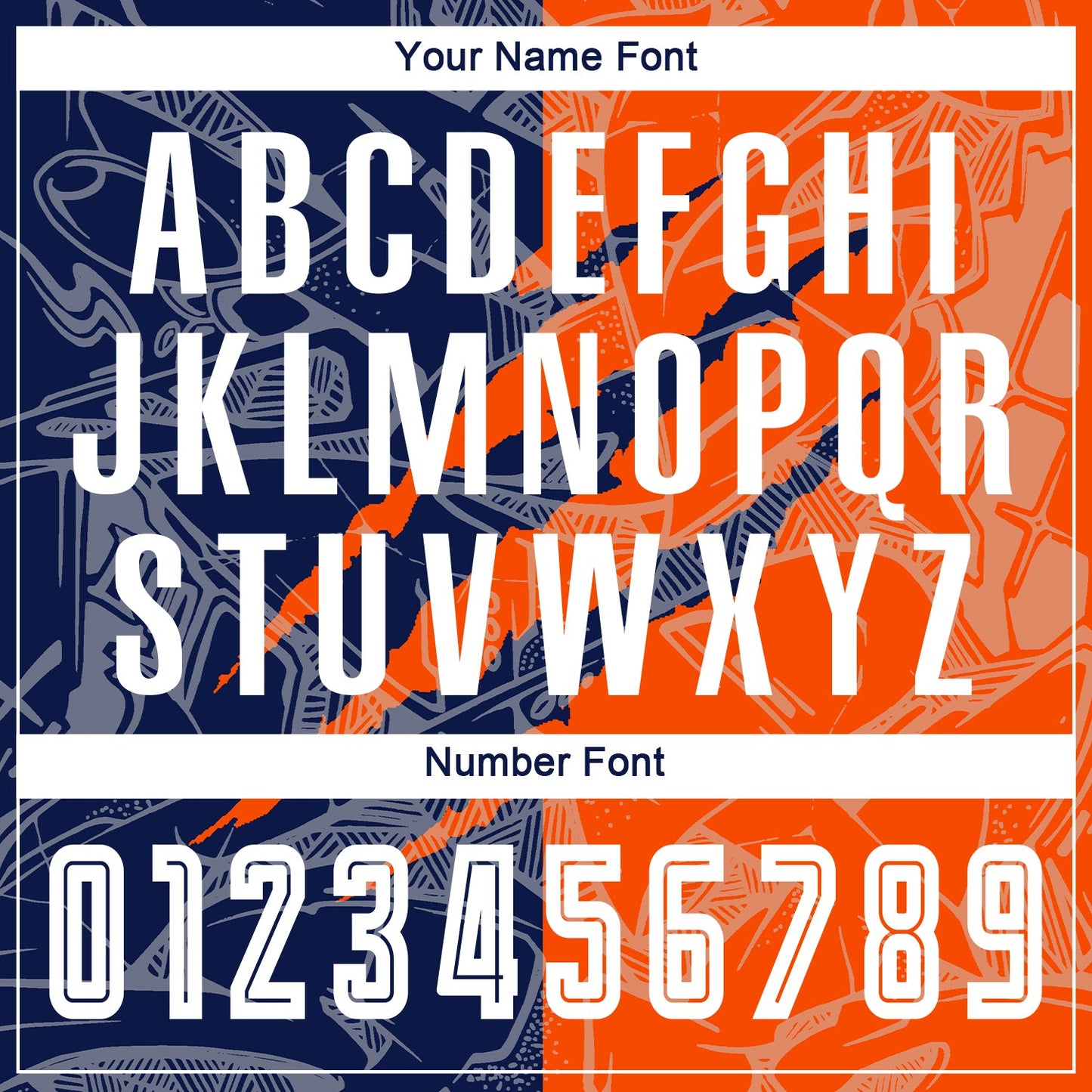 Custom Graffiti Pattern Navy-Orange Scratch Sublimation Soccer Uniform Jersey