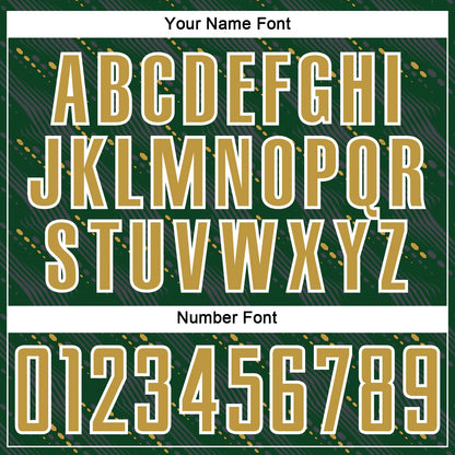 Custom Green Old Gold-White Slant Lines Sports Sublimation Soccer Uniform Jersey