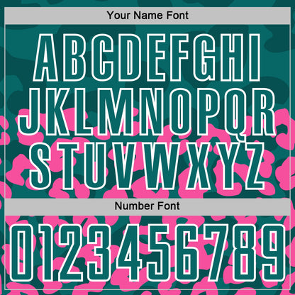 Custom Pink Teal-White Animal Leopard Print Sports Sublimation Soccer Uniform Jersey