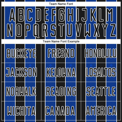 Custom Black Thunder Blue-White Pinstripe Line Sports Sublimation Soccer Uniform Jersey