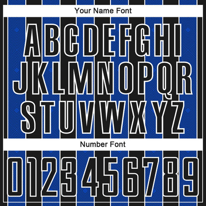 Custom Black Thunder Blue-White Pinstripe Line Sports Sublimation Soccer Uniform Jersey