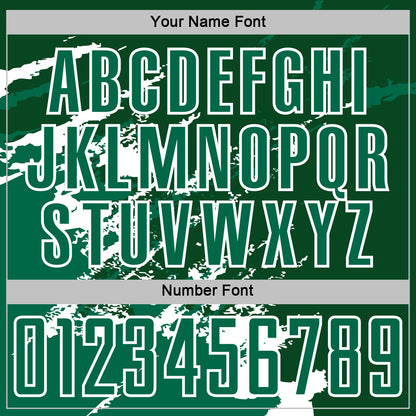 Custom Green Kelly Green-White Abstract Fragment Art Splash Sports Sublimation Soccer Uniform Jersey