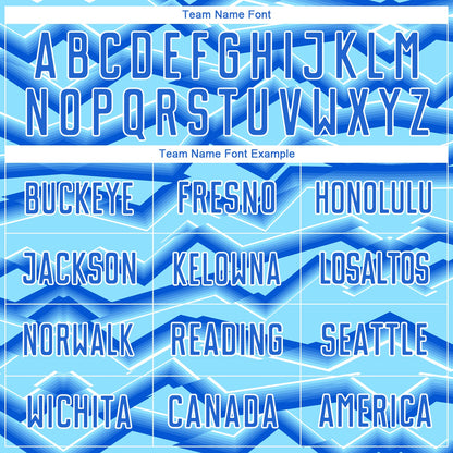Custom Lakes Blue Powder Blue-White Lines Sports Sublimation Soccer Uniform Jersey