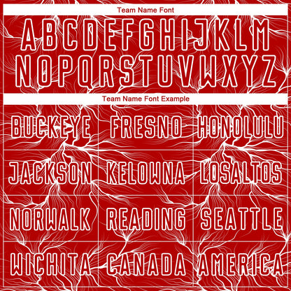 Custom Red White Lightning Electric Veins Sublimation Soccer Uniform Jersey