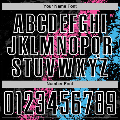 Custom Black White Pink-Sky Blue Dripping Splatter Cracked Texture Sublimation Soccer Uniform Jersey