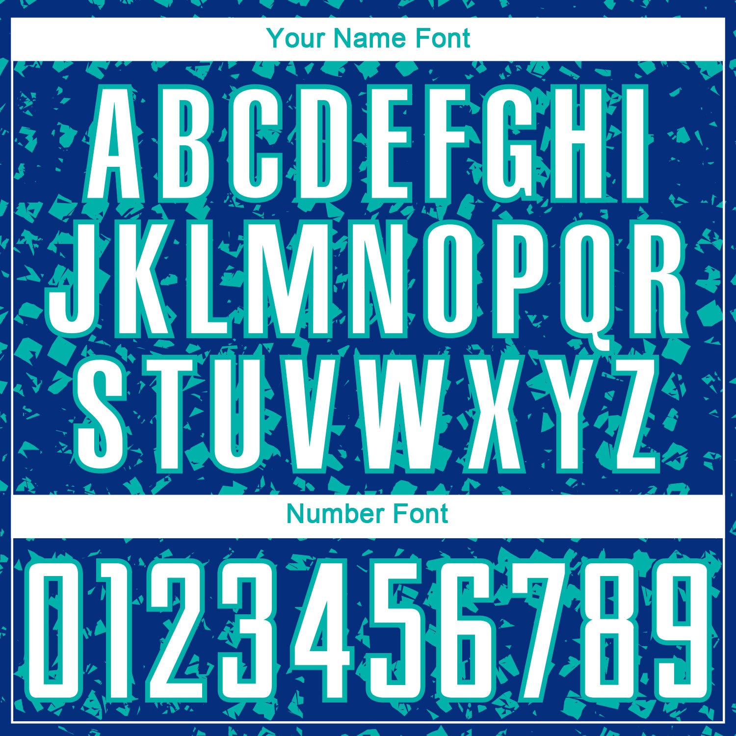 Custom Royal White-Aqua Digital Geometric Fragment Speckles Sublimation Soccer Uniform Jersey