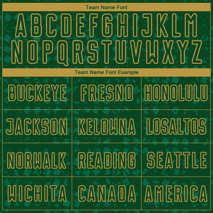 Custom Green Old Gold-Kelly Green Digital Geometric Fragment Speckles Sublimation Soccer Uniform Jersey