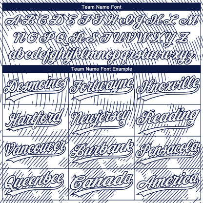 Custom White White-Navy 3D Pattern Two-Button Unisex Softball Jersey