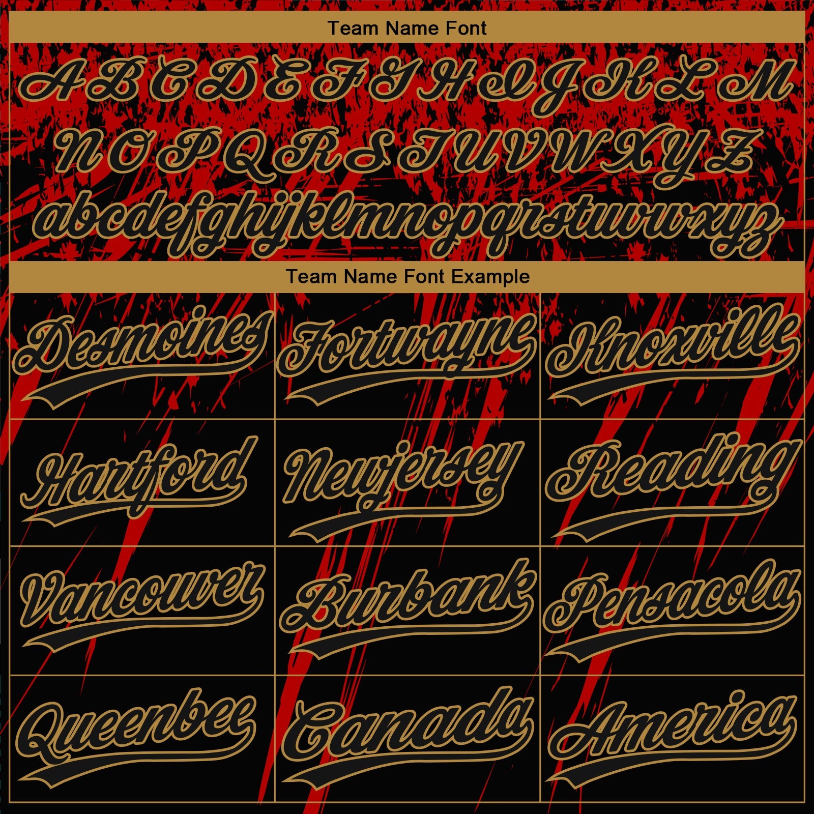 Custom Black Black Red-Old Gold 3D Pattern Two-Button Unisex Softball Jersey