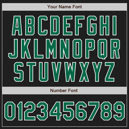Custom Black Kelly Green-White Two-Button Unisex Softball Jersey