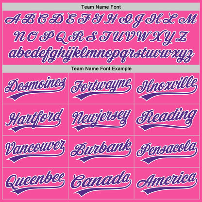 Custom Pink Purple-White Two-Button Unisex Softball Jersey