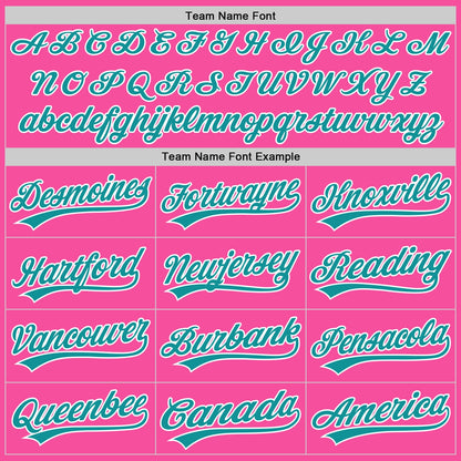 Custom Pink Teal-White Two-Button Unisex Softball Jersey
