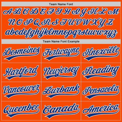 Custom Orange Royal-White Two-Button Unisex Softball Jersey
