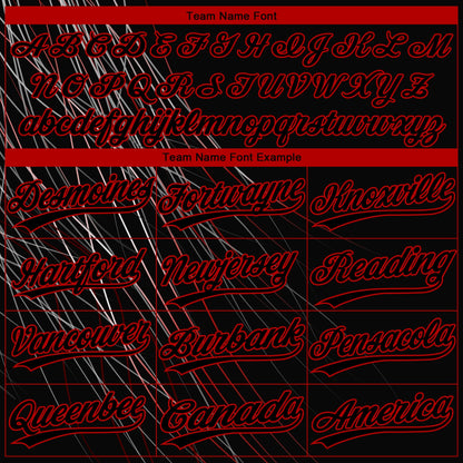 Custom Black Black-Red 3D Pattern Two-Button Unisex Softball Jersey