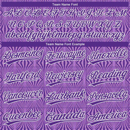 Custom Purple Purple-White 3D Pattern Two-Button Unisex Softball Jersey