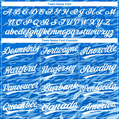 Custom Royal White-Light Blue 3D Pattern Two-Button Unisex Softball Jersey