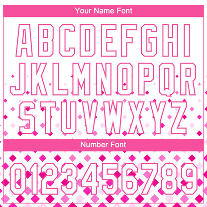 Custom Pink White 3D Pattern Two-Button Unisex Softball Jersey