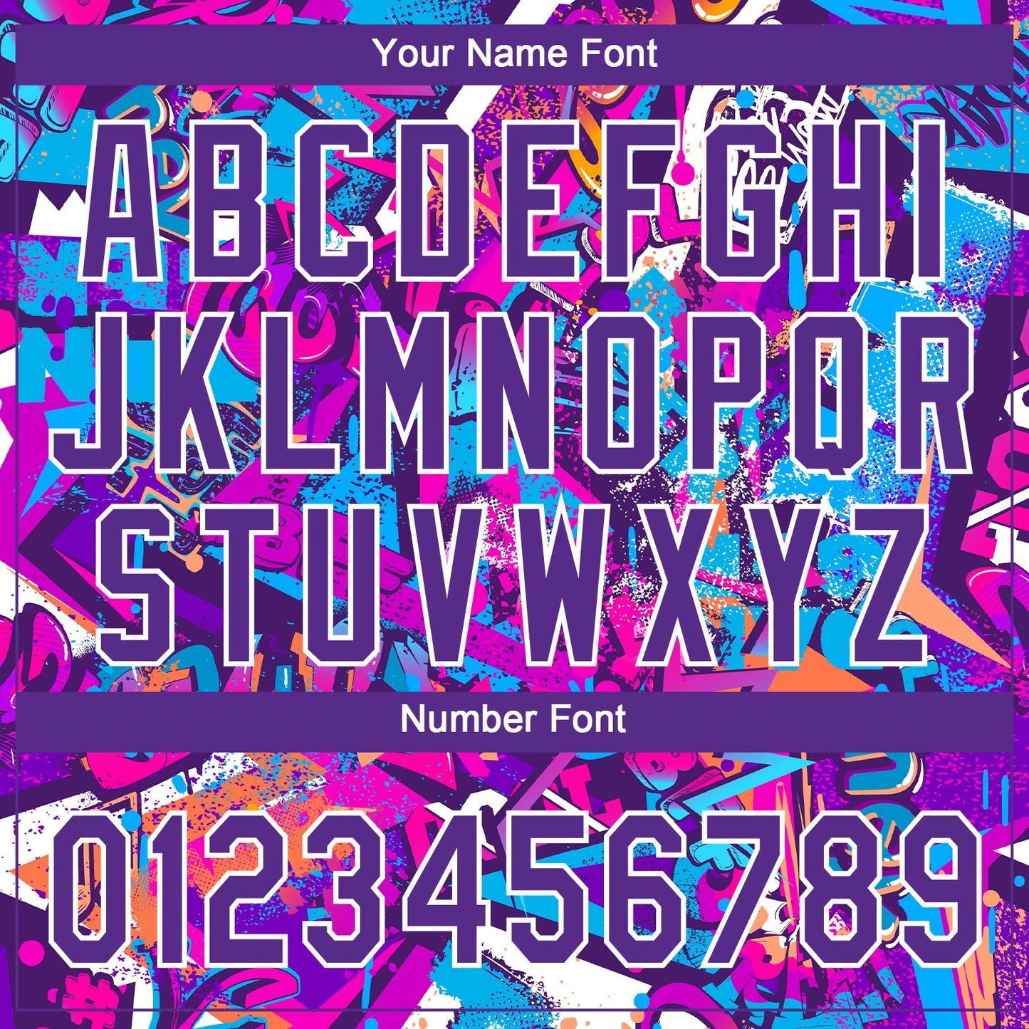 Custom Graffiti Pattern Purple-White 3D Bright Psychedelic Two-Button Unisex Softball Jersey