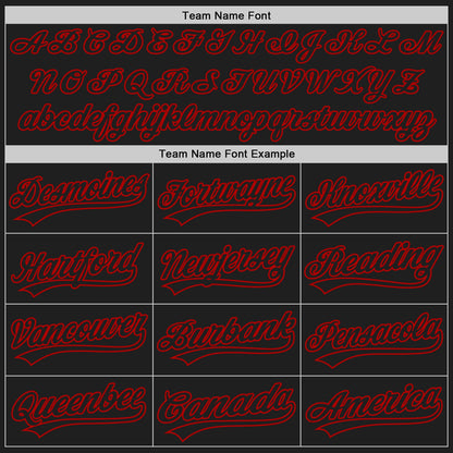 Custom Black Black-Red Two-Button Unisex Softball Jersey
