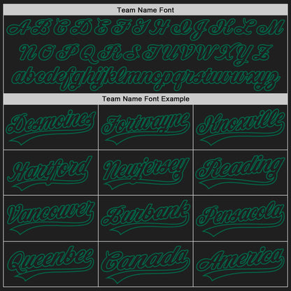 Custom Black Black-Kelly Green Two-Button Unisex Softball Jersey