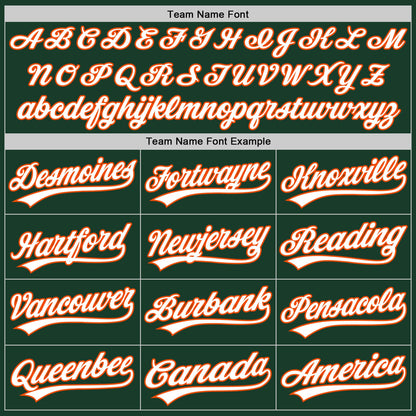 Custom Green White-Orange Two-Button Unisex Softball Jersey